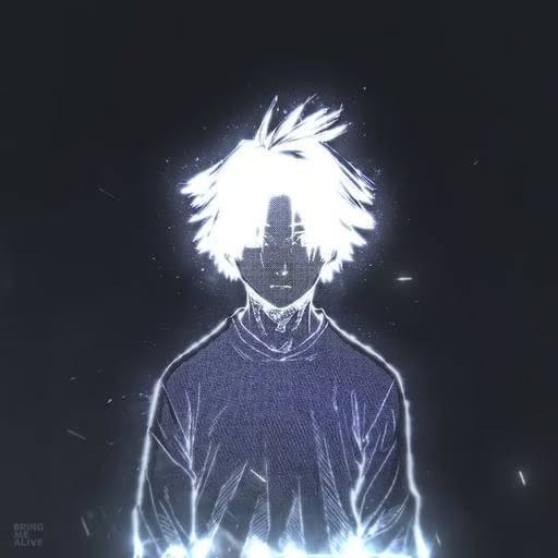 glowing monochrome figure silhouette